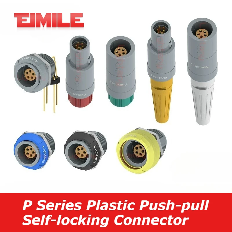Compatible with REDEL 1P PAG PKG PLG Ush-Pull Connector 2/3/8/6//8/12Pin Self-locking Aviation Plug Socket Medical Plastic Head