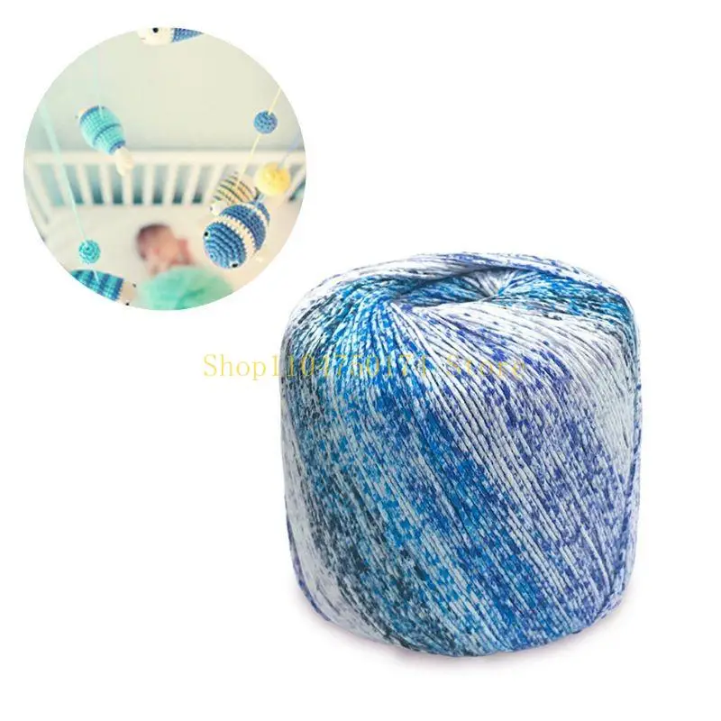 40g/Ball 8 Strands Fancy-Dyed Bright Rainbow Colorful Cotton Lace Yarn DIY Hand Knitting Crochet Thread for Shawl Scarf top sale