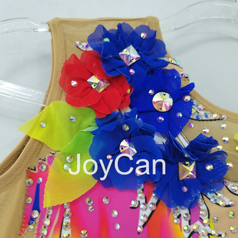 JoyCan Rhthmic Gymnastics Leotards Girls Women Pink Spandex Elegant Dance Wear for Competitiion