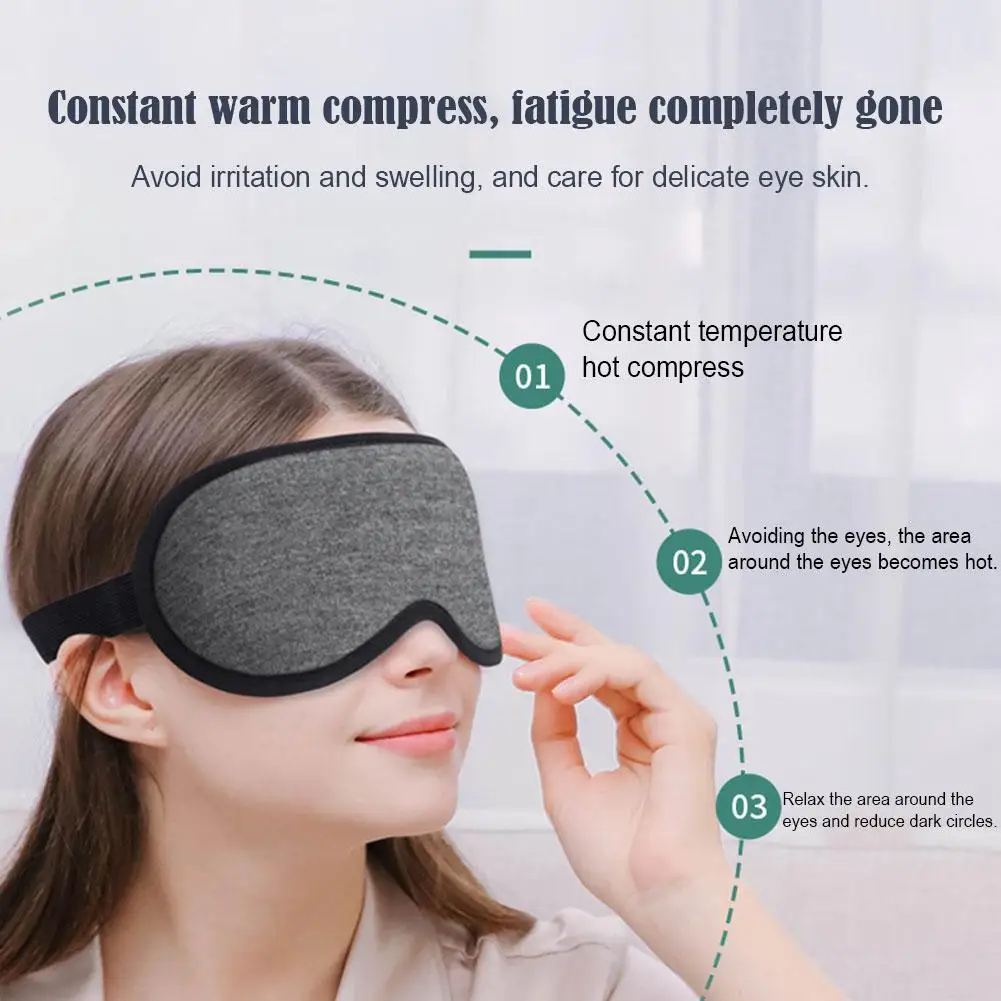 

3D Eye Protection Eye Mask Electric Heating Hot Intelligent Sleep USB Shading Connection Heating S2I7