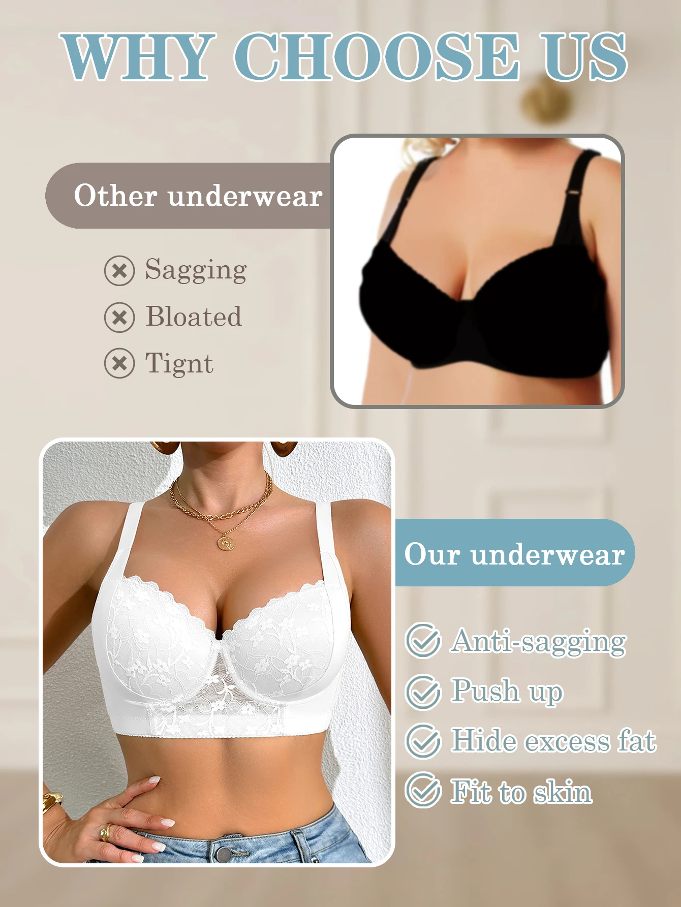 Blumenmuster Damen-BH mit Spitze, A B C D Cup, Bügel-BH, Push-Up-BH, seitliche Unterstützung, Anti-Sagging-Lingerie, atmungsaktiv, bequemer BH – Detail 10
