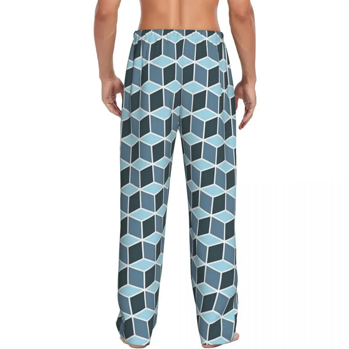 Custom Magic Cube Pattern Pajama Pants Men Sleepwear Sleep Lounge Bottoms with Pockets
