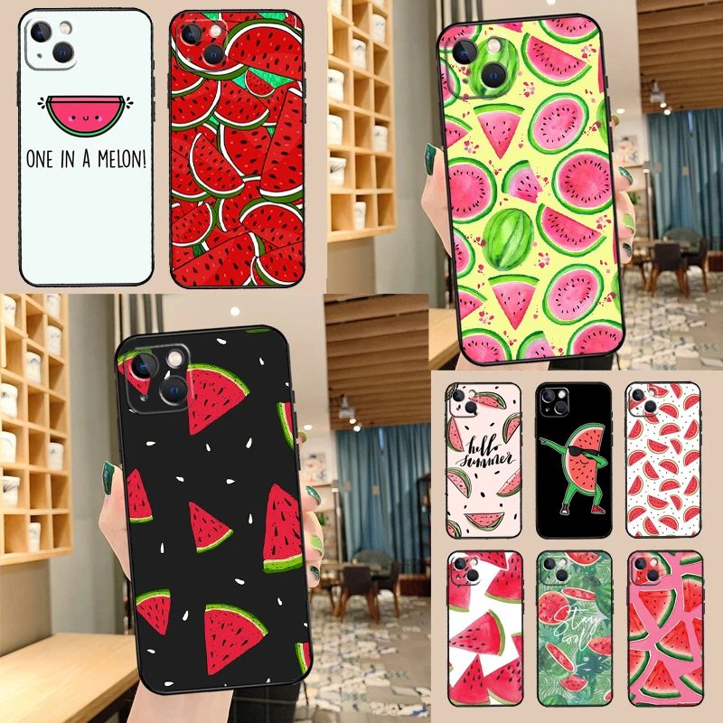 Cute Summer Fruit Watermelon Case For iPhone 14 15 16 13 12 11 Pro Max XR XS X Plus 12 13 Mini Phone Cover