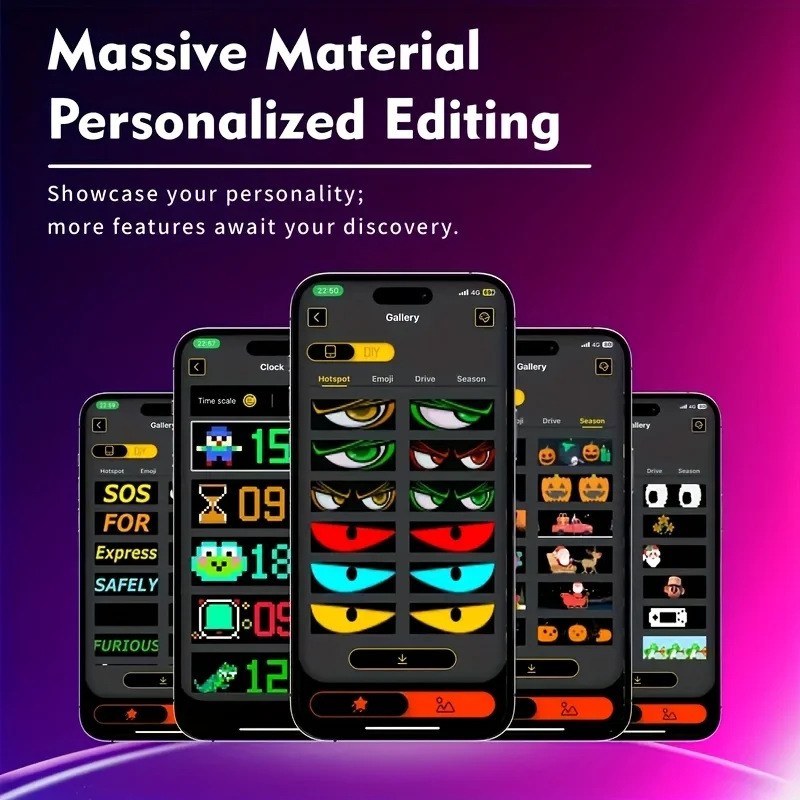 LED Devil's Eye โลโก้ Animated กระพริบ Devil's Eye APP โปรแกรม LED ยืดหยุ่นจอแสดงผลหน้าจอ 5V รถตกแต่ง