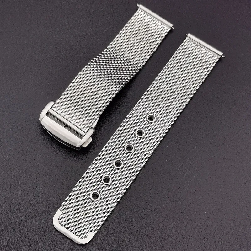 20mm 22mm For Omega Seamaster 007 Chronometer Bracelet  Stainless Steel Mesh Watch Band Breathable for Summer No Sweat Sticking