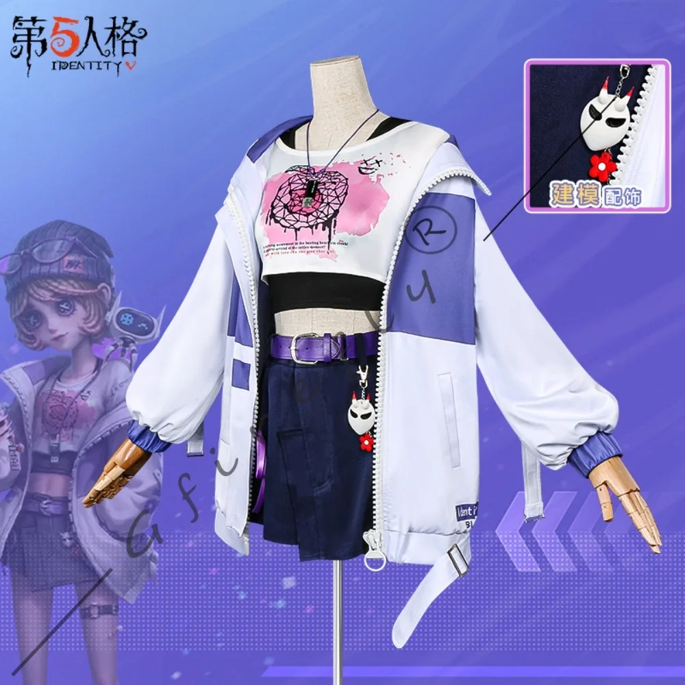 Identity V 트레이시 레즈닉 코스프레 의상 E-스포츠 세컨드 팀 BLK 캡틴 메카닉 의상 액세서리 가발 할로윈 의상