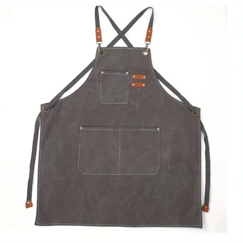 Thickened 100% Cotton Canvas Apron Waterproof Oil Household Coffee Shop Kitchen Restaurant Work Apron Apron for Men