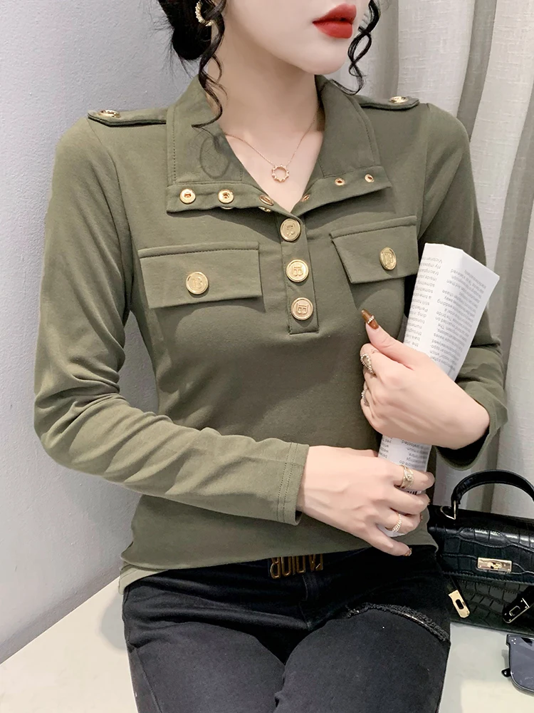 Fashion Lapel Button Loose All-match Blouse Women\'s Clothing 2023 Autumn New Oversized Casual Pullovers Office Lady Shirt