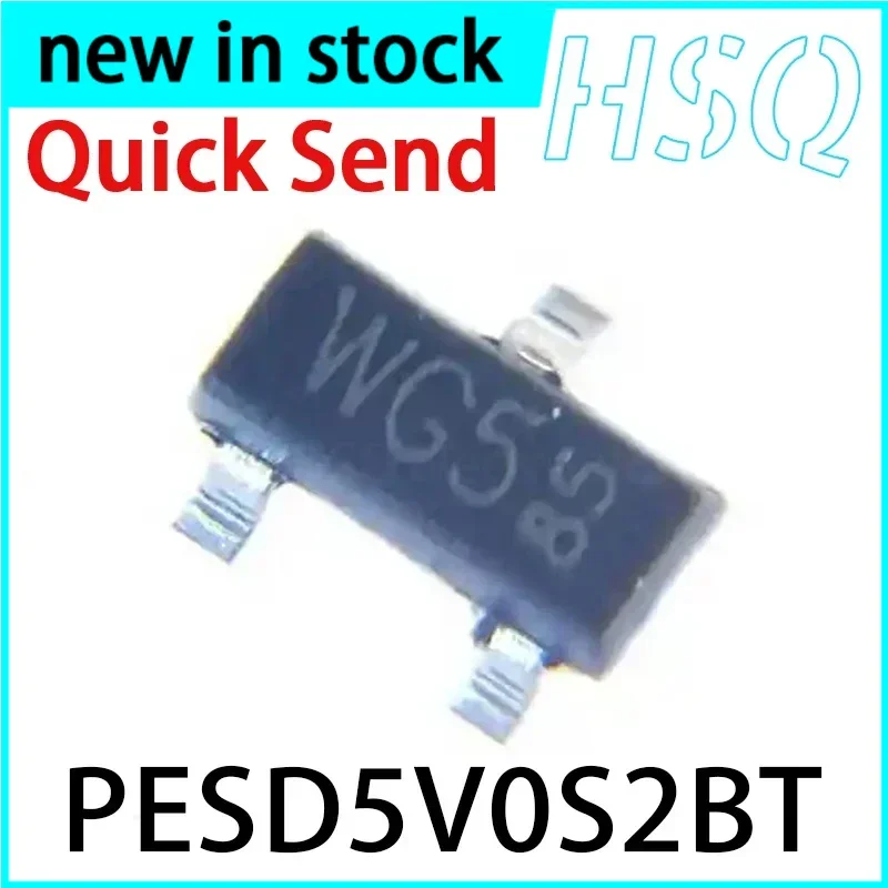10PCS PESD5V0S2BT,215 PESD5V0S2BT Silk Screen WG5 SOT-23-3 Low Capacitance Bidirectional Dual ESD Protection Diode
