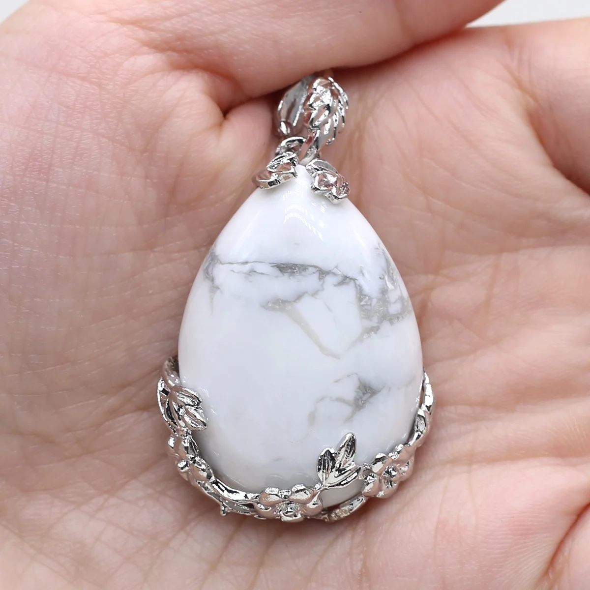27x38mm Natural Stone Crystal Pendant Rose Quartz Teardrop Gemstone Charms for Jewelry Making DIY Necklace Earrings Accessories