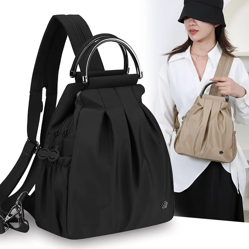 Ladies Fashionable Travel Backpack Casual Multi-Functional Shoulder Bag Handheld Work Commute High Quality British Style