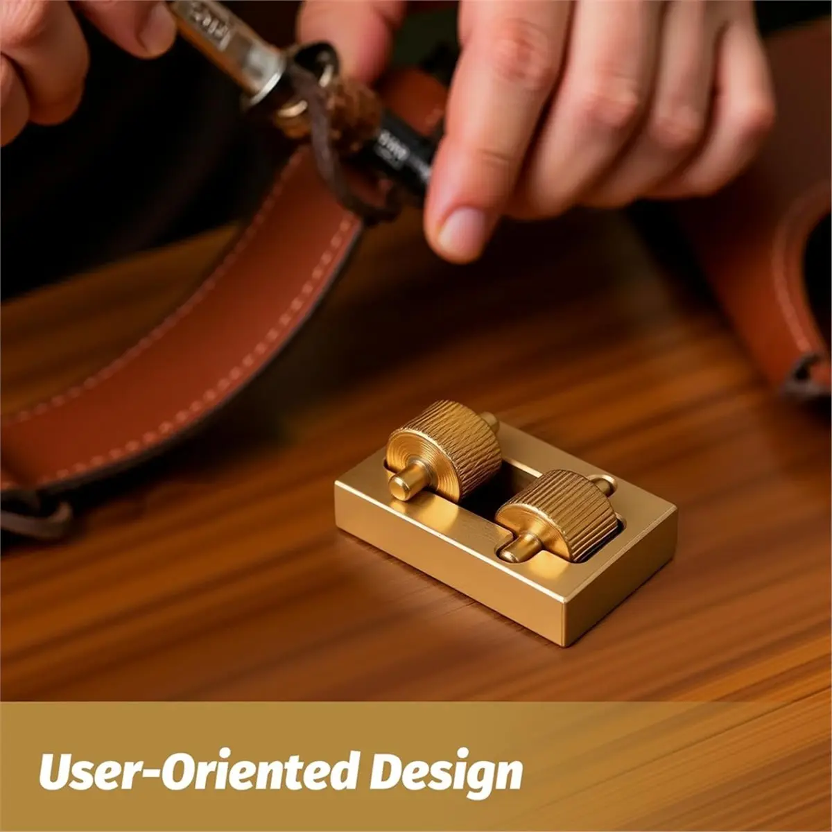 Y209A J~Leather Edge Roller Oil Painting Box, Leather Edge Paint Tool with 2 Brass Rollers, Edge Treatment Tool for Leather DIY