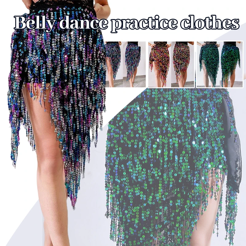 

Belly Dance Fringe Sequins Hip Scarf Belt Bellydance Skirt Long Costumes Women Tassel Rave Outfit Festival Show Clothing Sexy