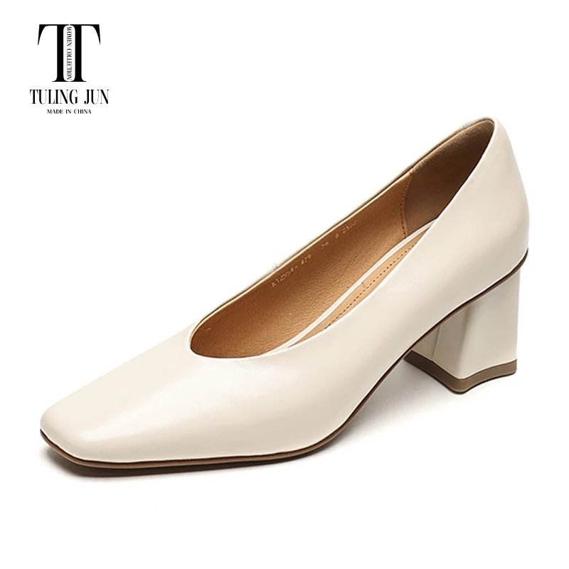 

TULING JUN 2024 Spring Autumn Women's Shoes Square Toe High Chunky Heel Sexy Temperament Elegant Pumps Shoes For Women L