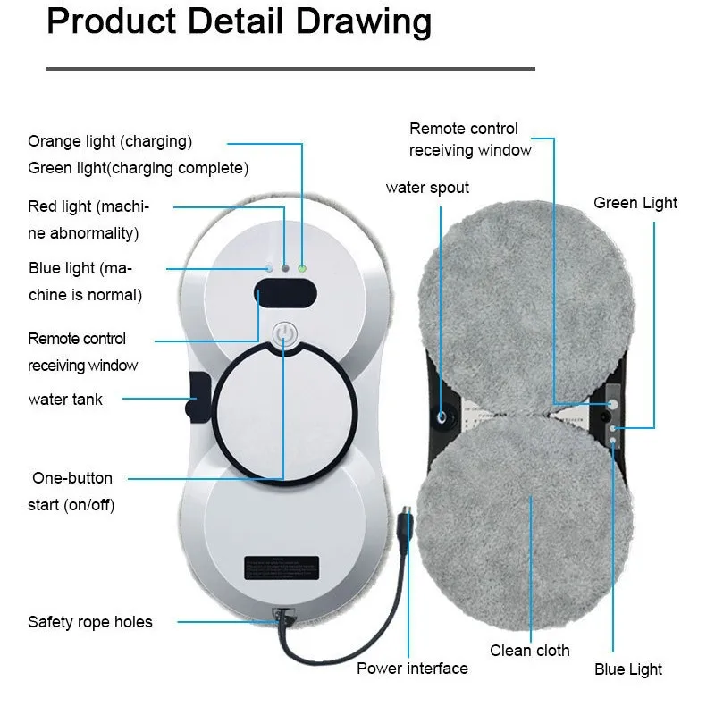 Window cleaning robot Automatic water spray