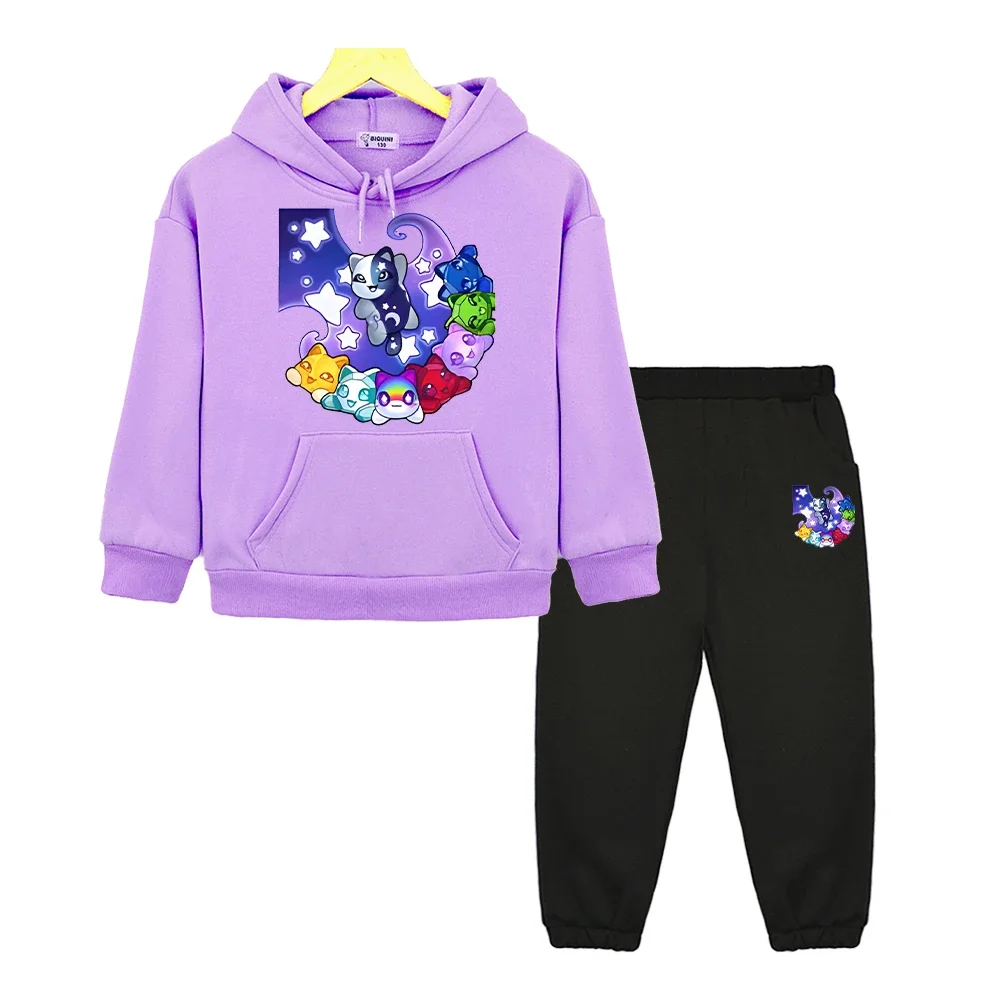 

Aphmau Squad Cat Kawaii boys girls sportswear Hooded Sets anime hoodie Fleece sweatshirt pullover Jacket kids boutique clothes