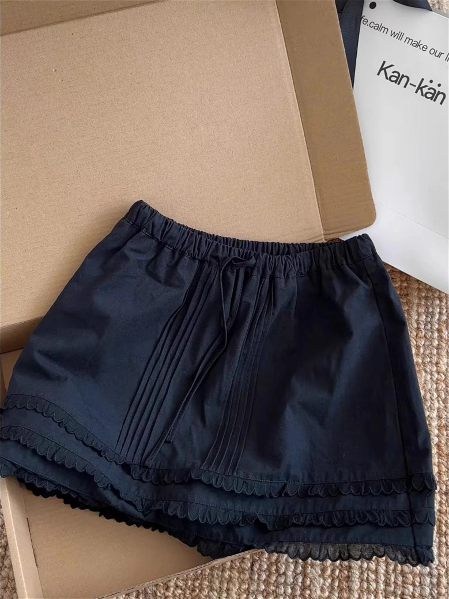 

Heavy Embellied Tee-Layer Ruffle Ballet Sle Skirt for Women Bla ort Skirt with Lace Trim High Waist A-Line Skirt