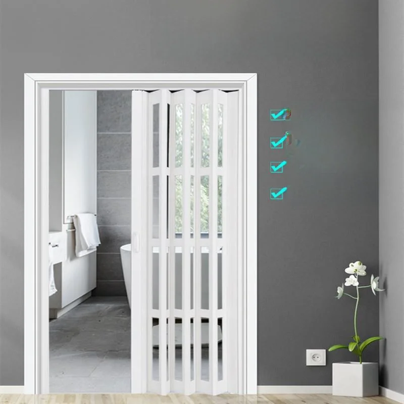 PVC Folding Sliding Door Blind Air Conditioner Partition Door Curtain Kitchen Living Room Simple Invisible Slide Door
