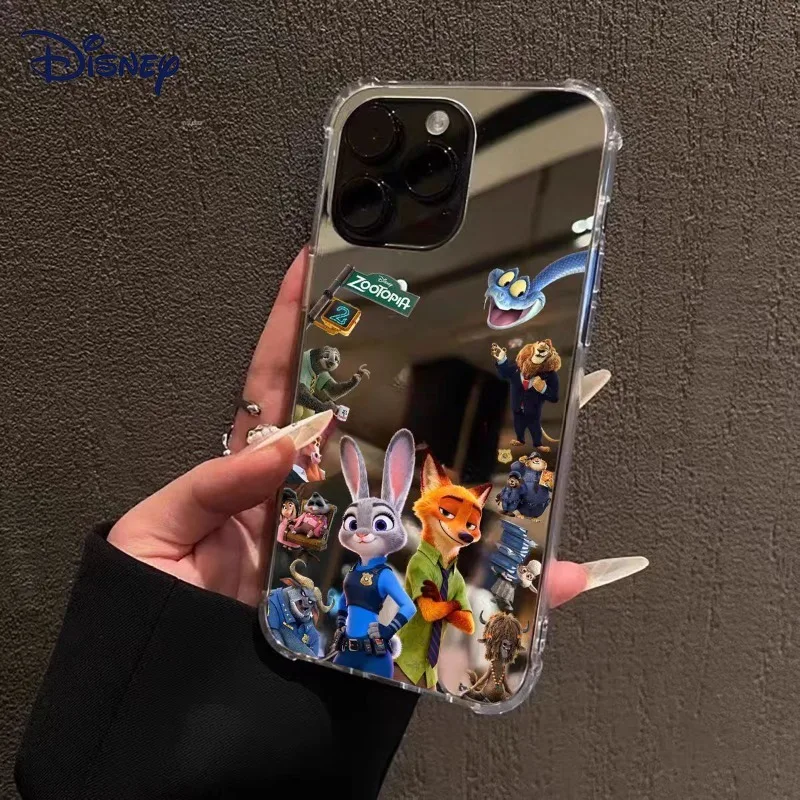 

Disney Zootopia2 Couples Mirror Surface Phone Case Cartoon Judy Nick Anime Cute Protective Case for IPhone17 16 15 14 13ProMax