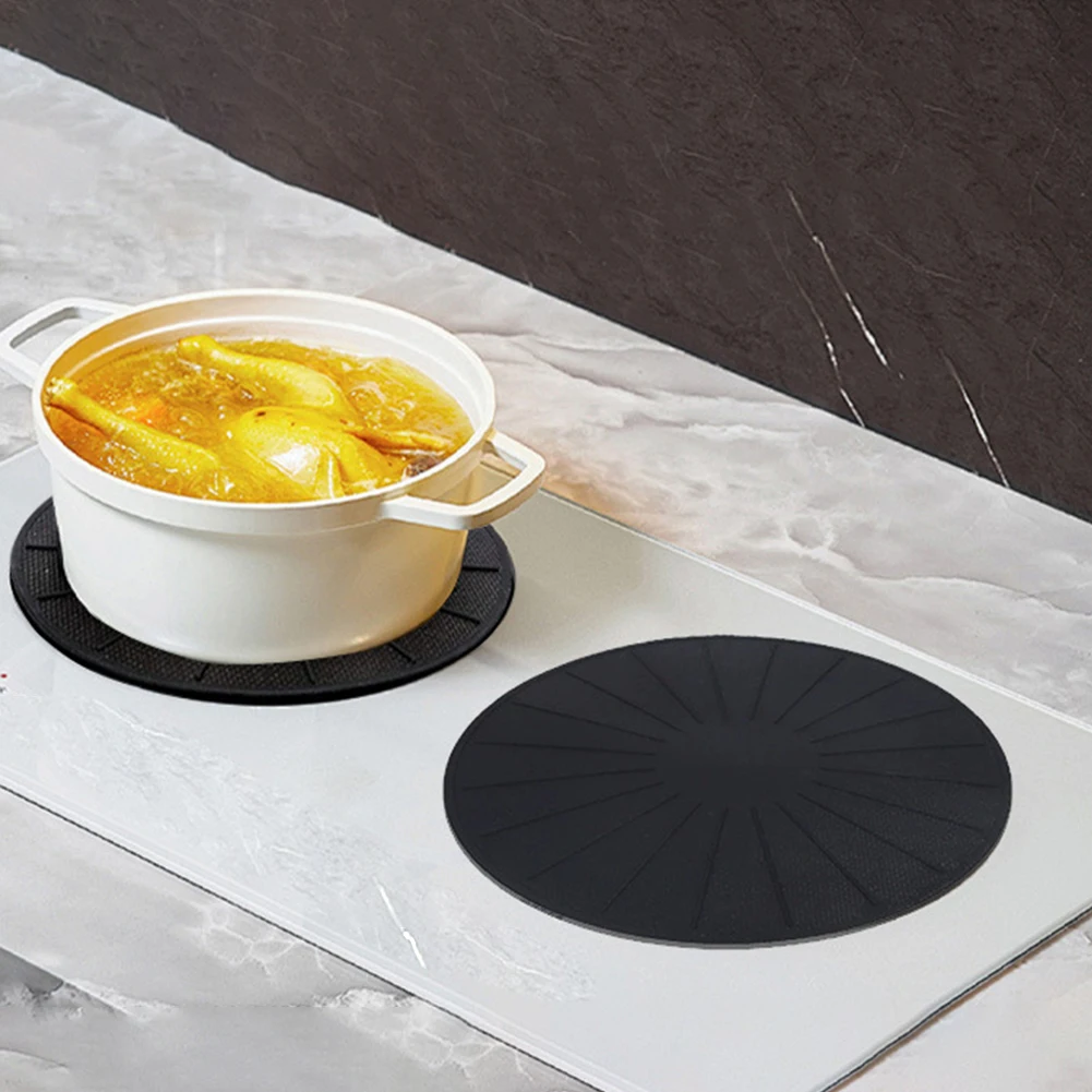 Heat Resistant Silicone Mat For Induction Cooktop Non-Slip Protective Pad Prevents Scratches & Spills Easy To Clean Kitchen Acce