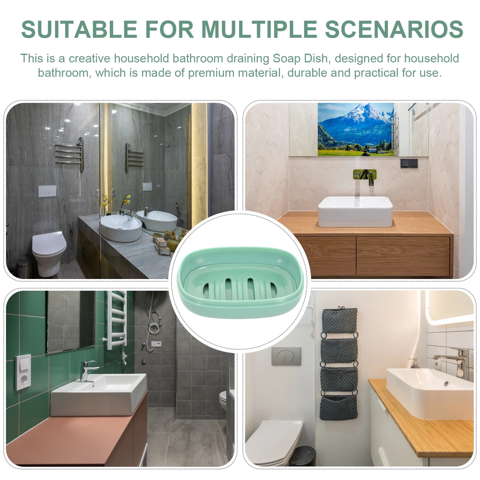 

2pcs Waterproof Dish Creative Design Easy Clean Removable Lid Multi Purpose Household Bathroom Toilet Holder for Bar