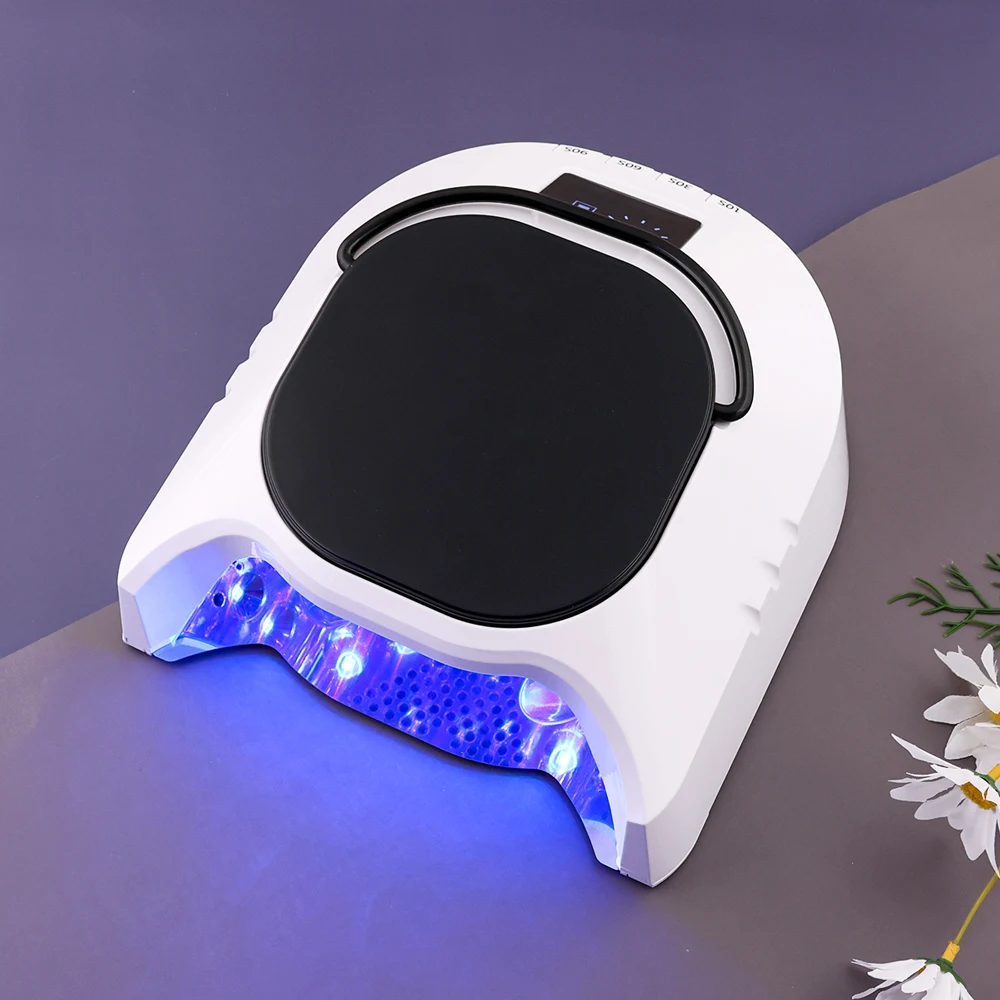 充電式 LED ネイルランプ 86 ワットプロネイルジェルポリッシュ硬化強力なコードレスネイルアートランプペディキュア金属ハンドル白色光