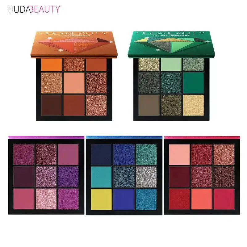 Diamond Eyeshadow HUDA 9 Colors Eyeshadow Palette Beauty Makeup Lasting Charming Eyes Beauty Makeup All Color Shadow Cosmetics