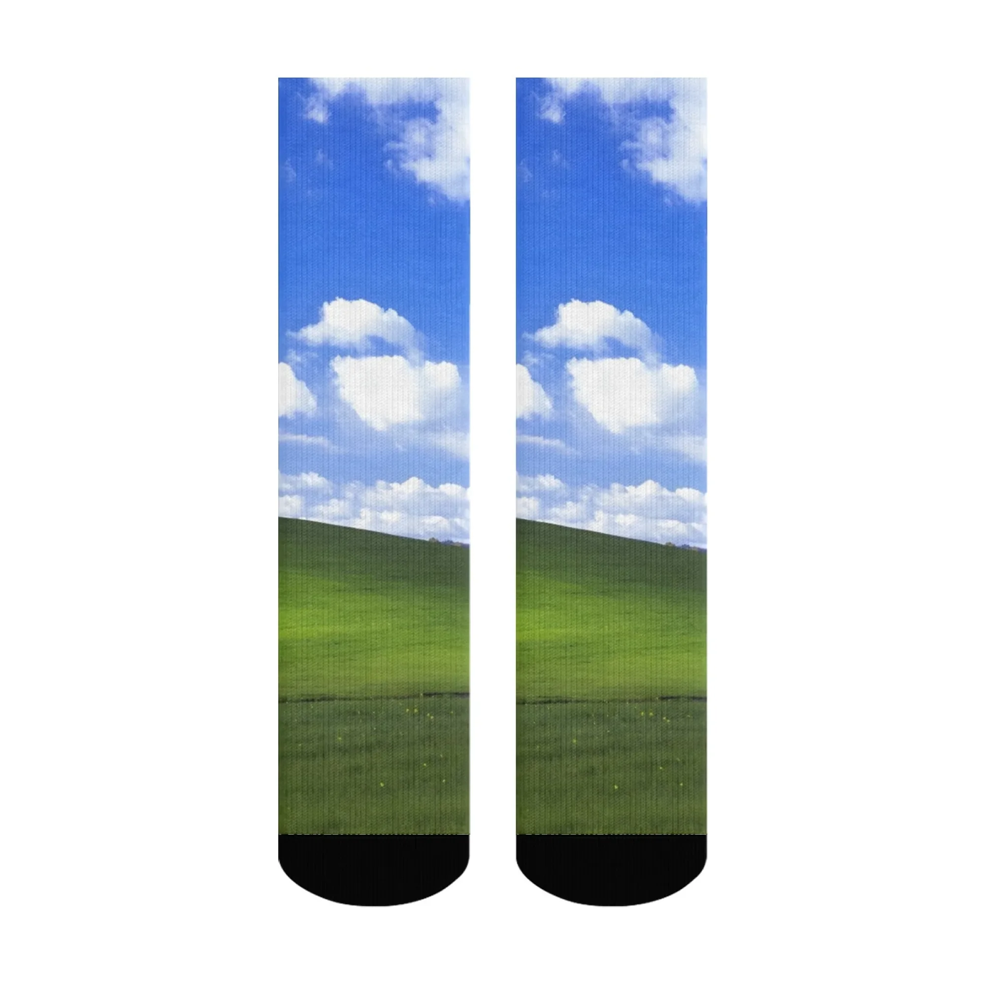 ถุงเท้าผู้ชายลายวอลเปเปอร์คลาสสิก Windows XP สไตล์ฮิปฮอป ฮาราจูกุ ย้อนยุค ถุงเท้าบีบอัด ลายแปลกใหม่ สนุกสนาน ตลกๆ ของขวัญสำหรับงานปาร์ตี้สุดมันส์