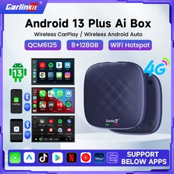Carlinkit CarPlay Ai Box Qualcomm 6125 8-Core CPU Android 13.0 Wireless CarPlay Android auto For OEM Car Built-in Wired CarPlay