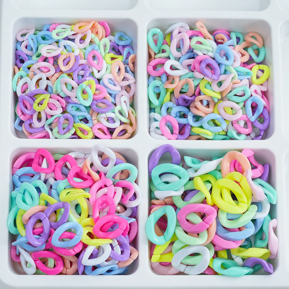 11-20mm Colorful Twisted Acrylic Link Chain Assembled Parts Beads for DIY Necklace Jewelry Making Findings Accessories