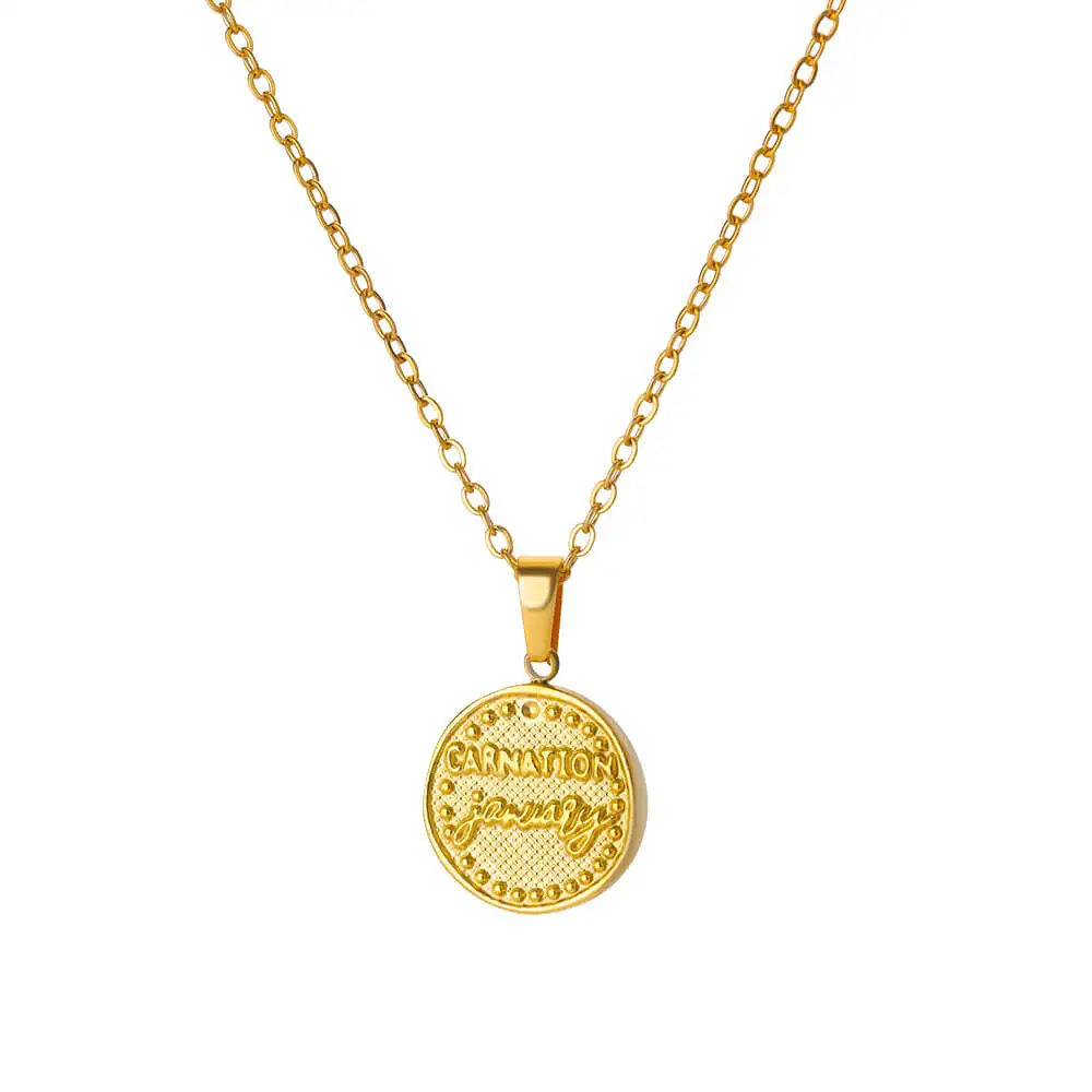 1Pcs Vintage Stainless steel Flowers Necklace For Women Gold Color Minimalist Romantic Couple Pendant Jewelry Gifts