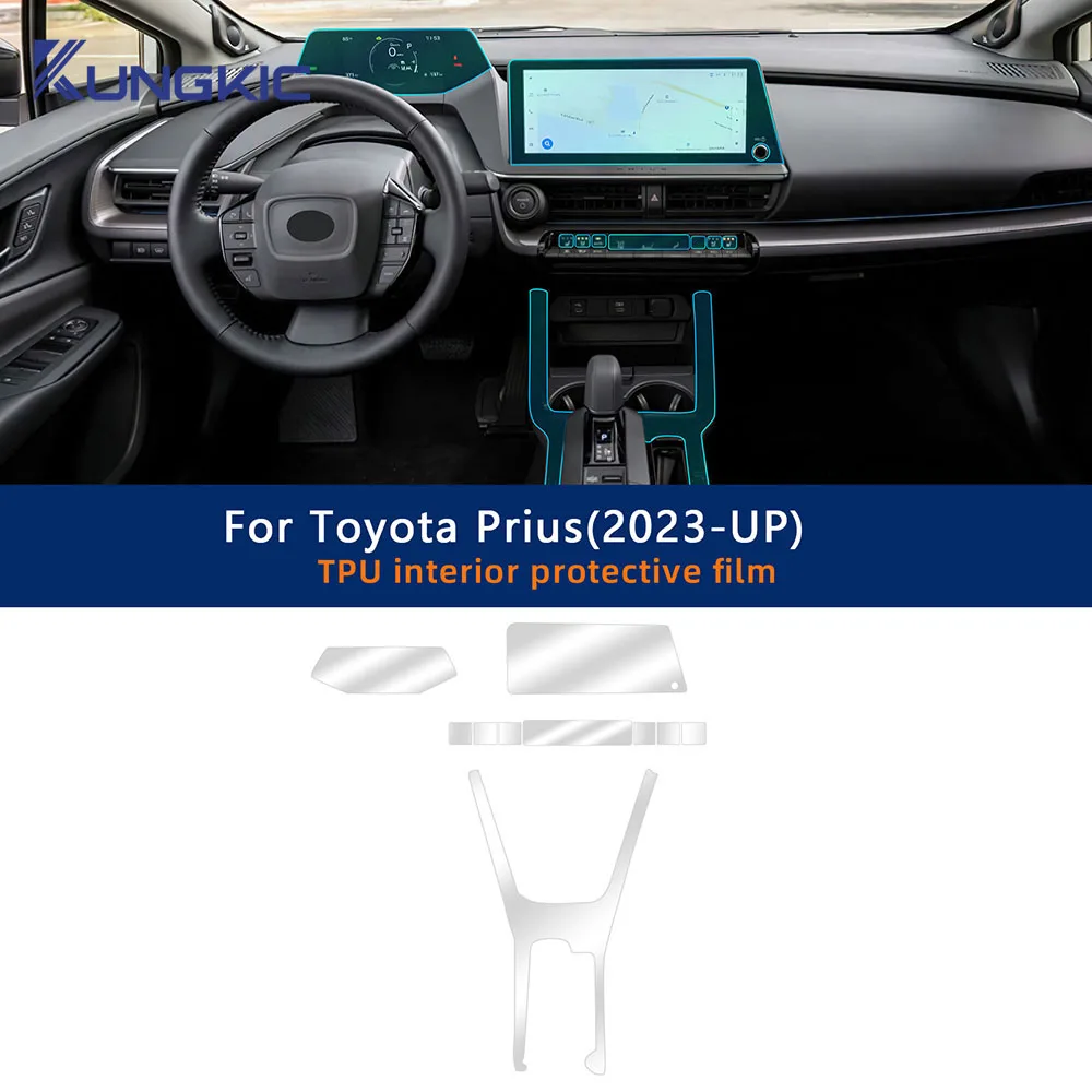 For Toyota Prius 2023-2024 Interior Car Center Console Navigation Screen Transparent TPU Protective Film Anti-scratch Repair