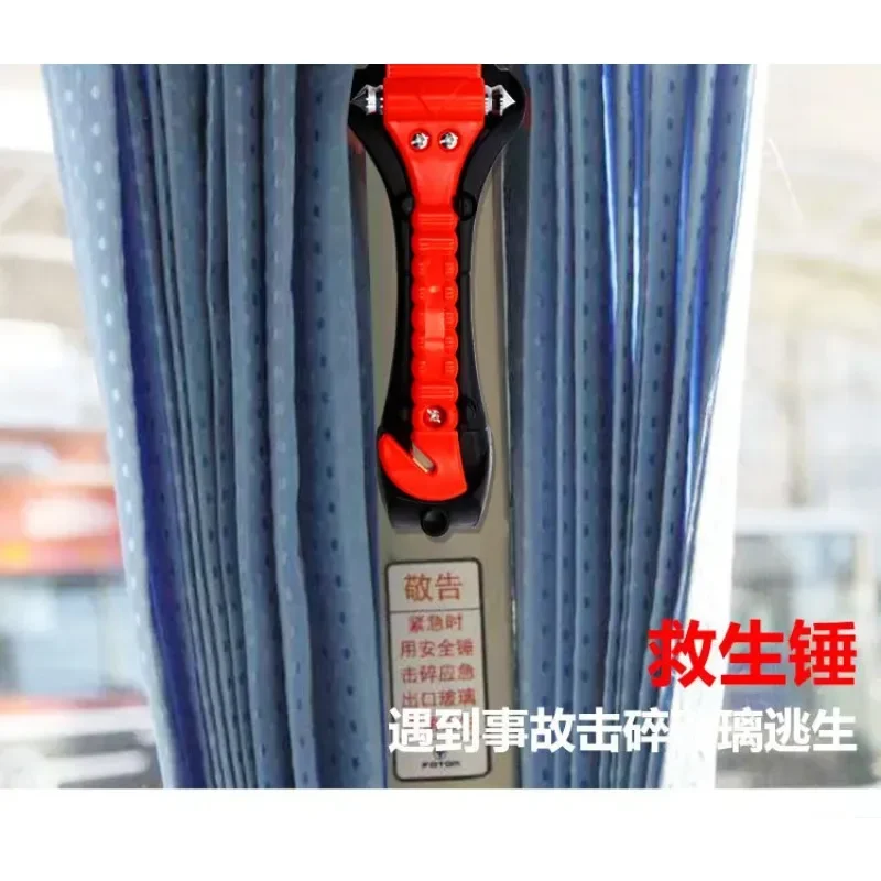 Survival Safety Hammer Camping Driving Car Seat Belt Cutter Emergency Escape Hammer To Break Window Glass RED