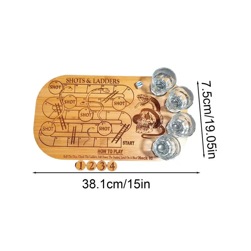 Jogo De Tabuleiro De Madeira Com Copos De Beber, Jogo De Copo De Vinho Tiro, Mesa De Xadrez Voadora, Conjunto De Jogos De Bar, Mesa Interativa