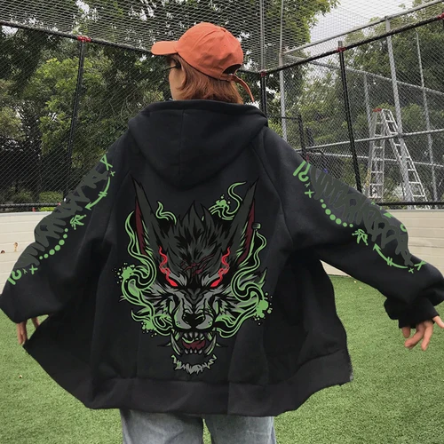 2025 Anime Arcane Vander Sudadera con capucha con cremallera Harajuku Jersey Tops Sudaderas casuales sueltas de manga larga