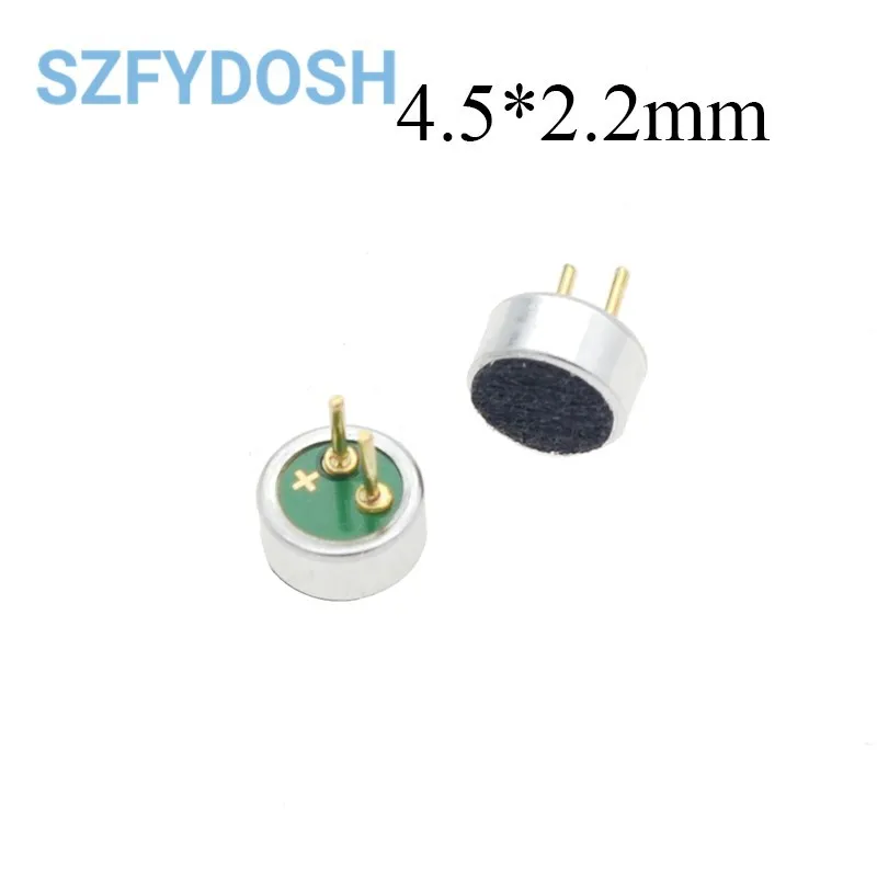 10 Stks/zak 4.5*2.2Mm 6*2.2Mm 6*5Mm 9*7Mm 9*4.5Mm Electret Microfoon Condensor Pickup Microfoon 52db Met 2pin