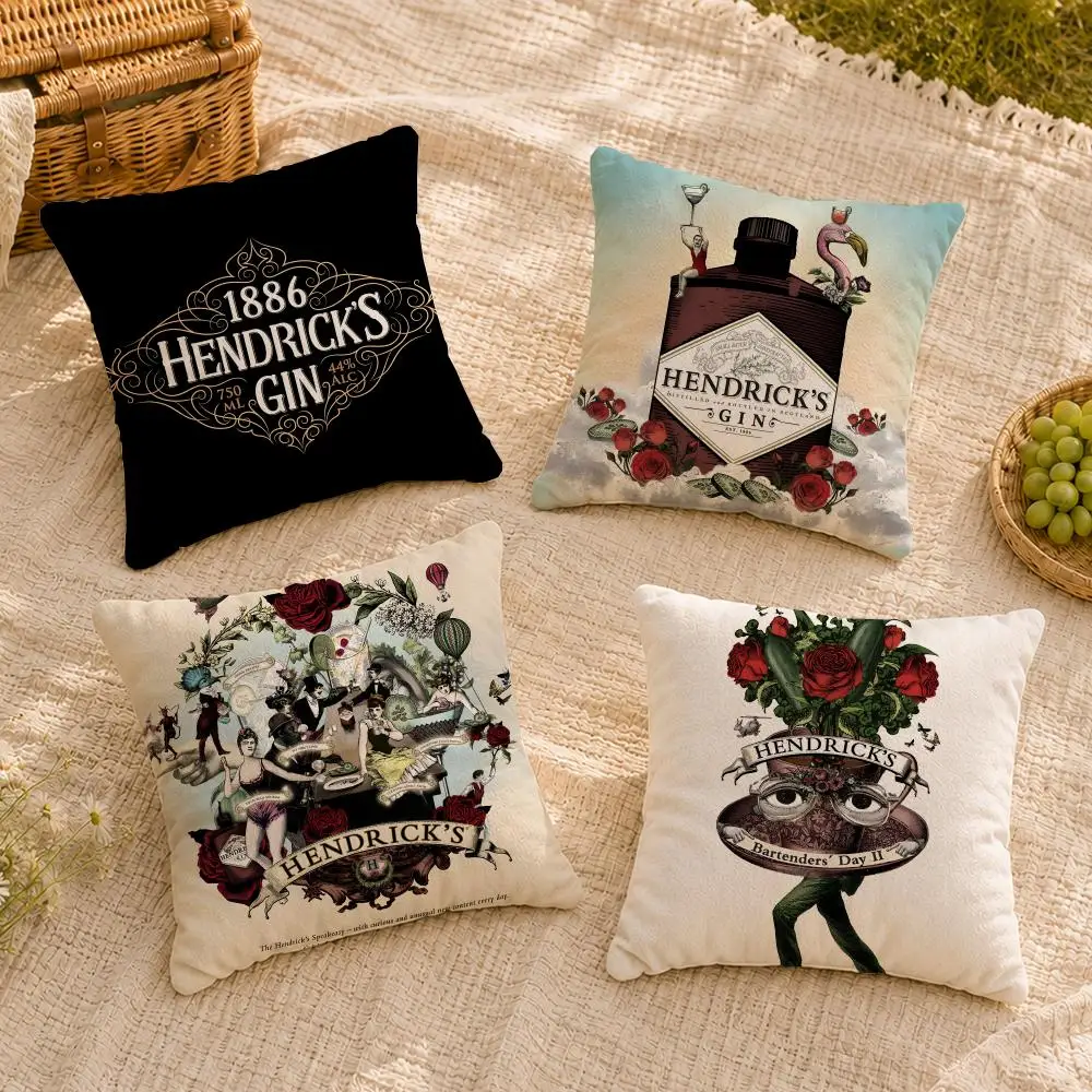 Funda de cojín gin botanical, funda de almohada suave de felpa corta, lavable, agradable para la piel, decoración para sala de estar y sofá