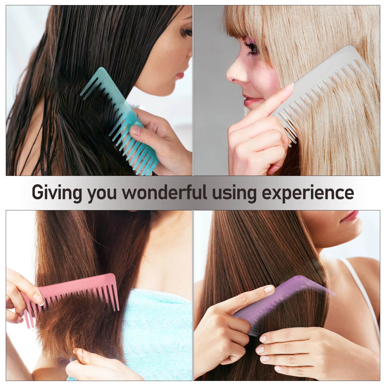 

5pcs Tooth Comb Wide Tooth Comb Detangler Hair Combs Women Plastic Picks Travel Detangler Curly Wet Hair Stylist Salon