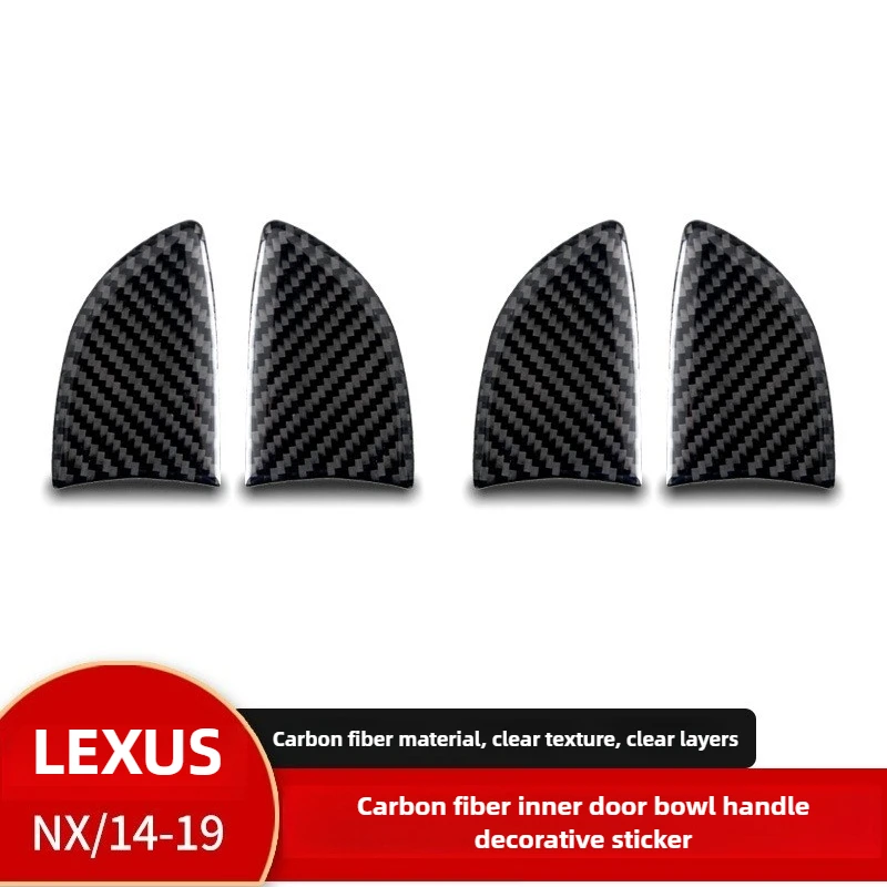 

For Lexus NX200 Interior Modification, Real Carbon Fiber Inner Door Bowl Decorative Sticker, Auto Parts
