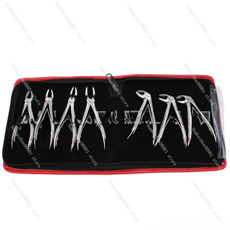 Dental Children  Suit Minimally Invasive Dental Forceps Stainless Steel 7-Piece Set Dental Instruments