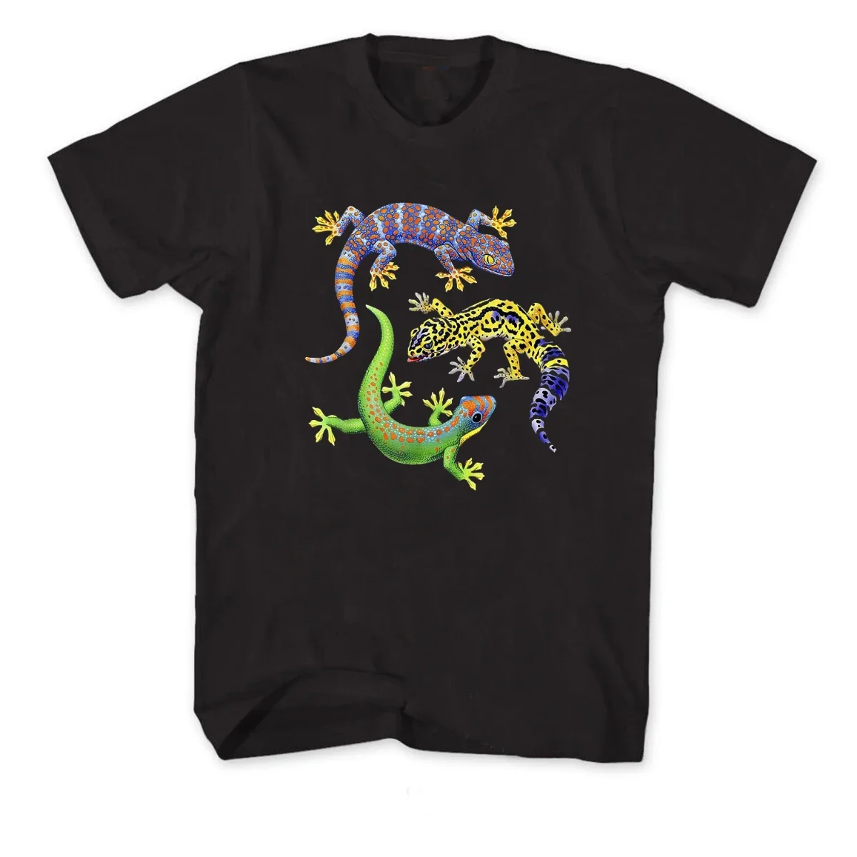 

Cute Colourful Gecko Wildlife Lizard Men's T-Shirt Summer Cotton Short Sleeve O-Neck Unisex T Shirt New S-3XL