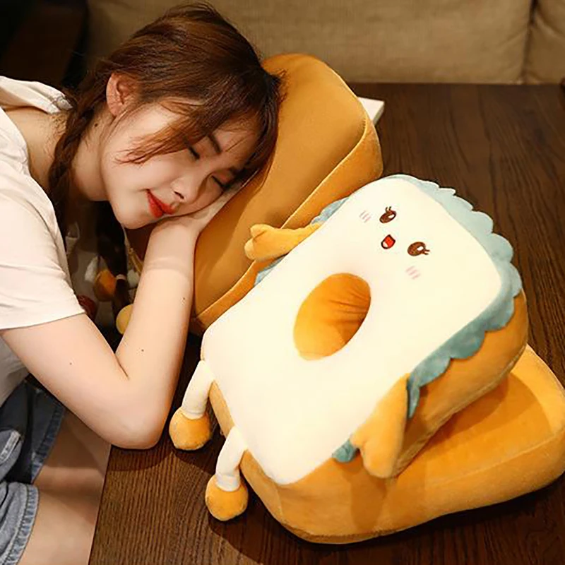 1Pcs Compact Design Toast Ice Silk Nap Pillow Lying Down Pillow For Summer Lunch Break Artifact Office Lying Down Pillow