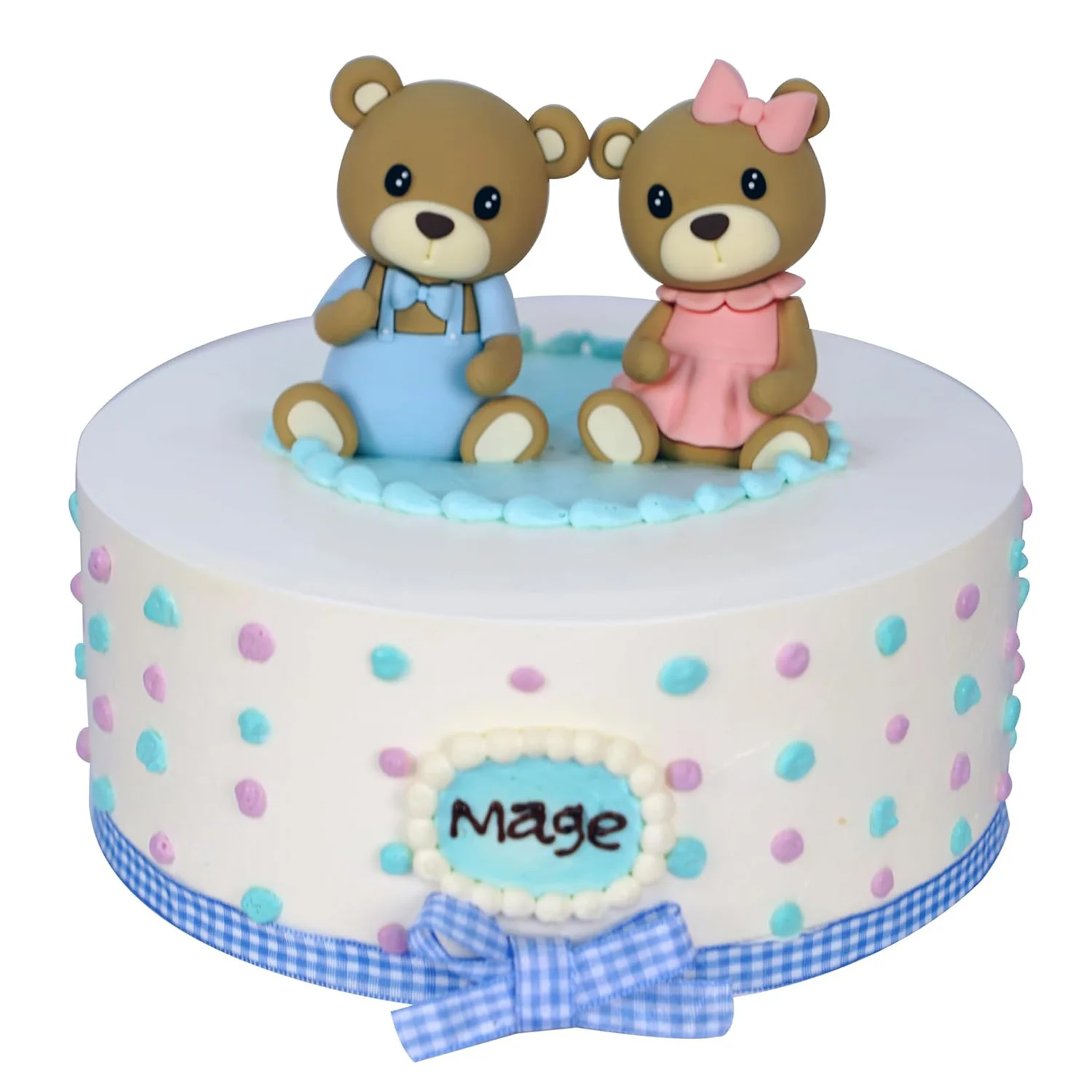 2 Stück Bären-Kuchenaufsatz, Geschlecht offenbaren Kuchenaufsatz für Babyparty, rosa und blauer Bär, Babyparty-Kuchendekorationen