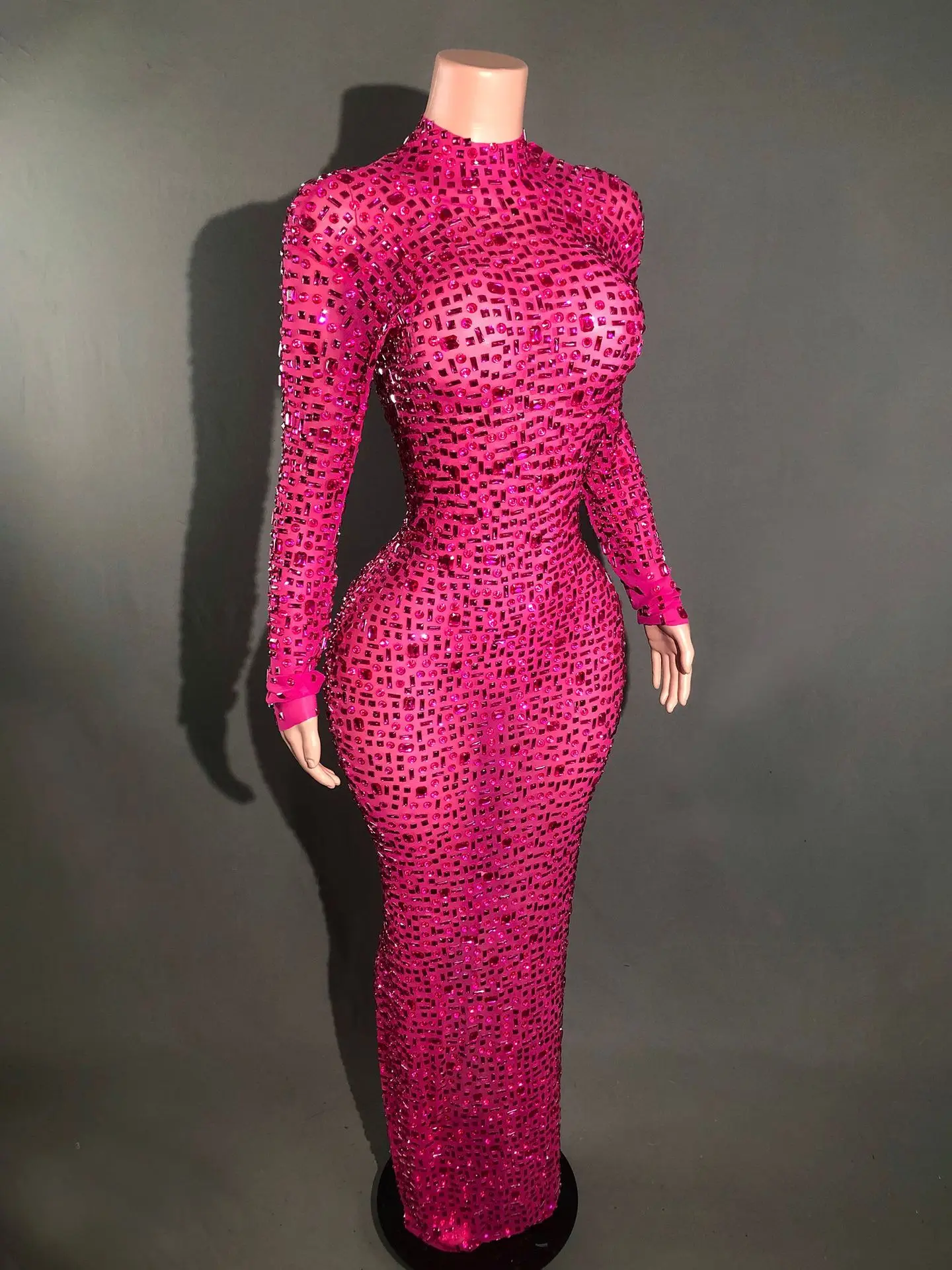 เพชรคอชุดราตรียาวชุดสตรีสูงเอว Slim Slim High-end PARTY Dress Vestido De Festa Longo Elegante