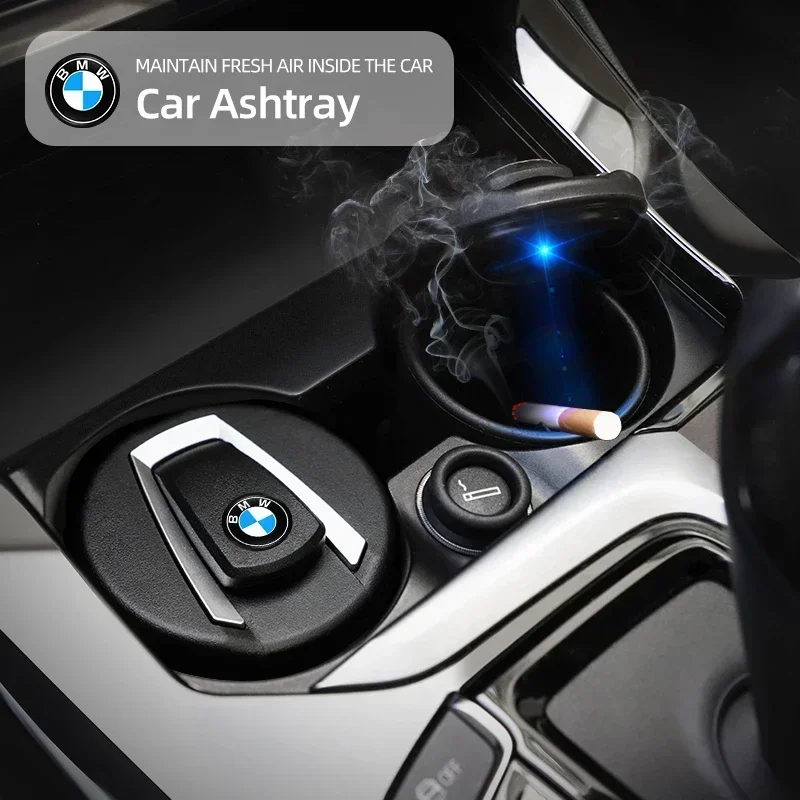

-Car Ashtray LED Light Smoke Ashes Holder For BMW E46 E90 E60 F30 F10 E39 i3 i4 X1 X2 X3 X5 X4 X6 X7 M3 M4 M5 G30 G20 520i 523i