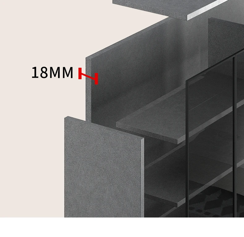 نموذج خزانة ذات شكل فاخر وخفيف يعرض خزانة كتب زجاجية بباب شفاف