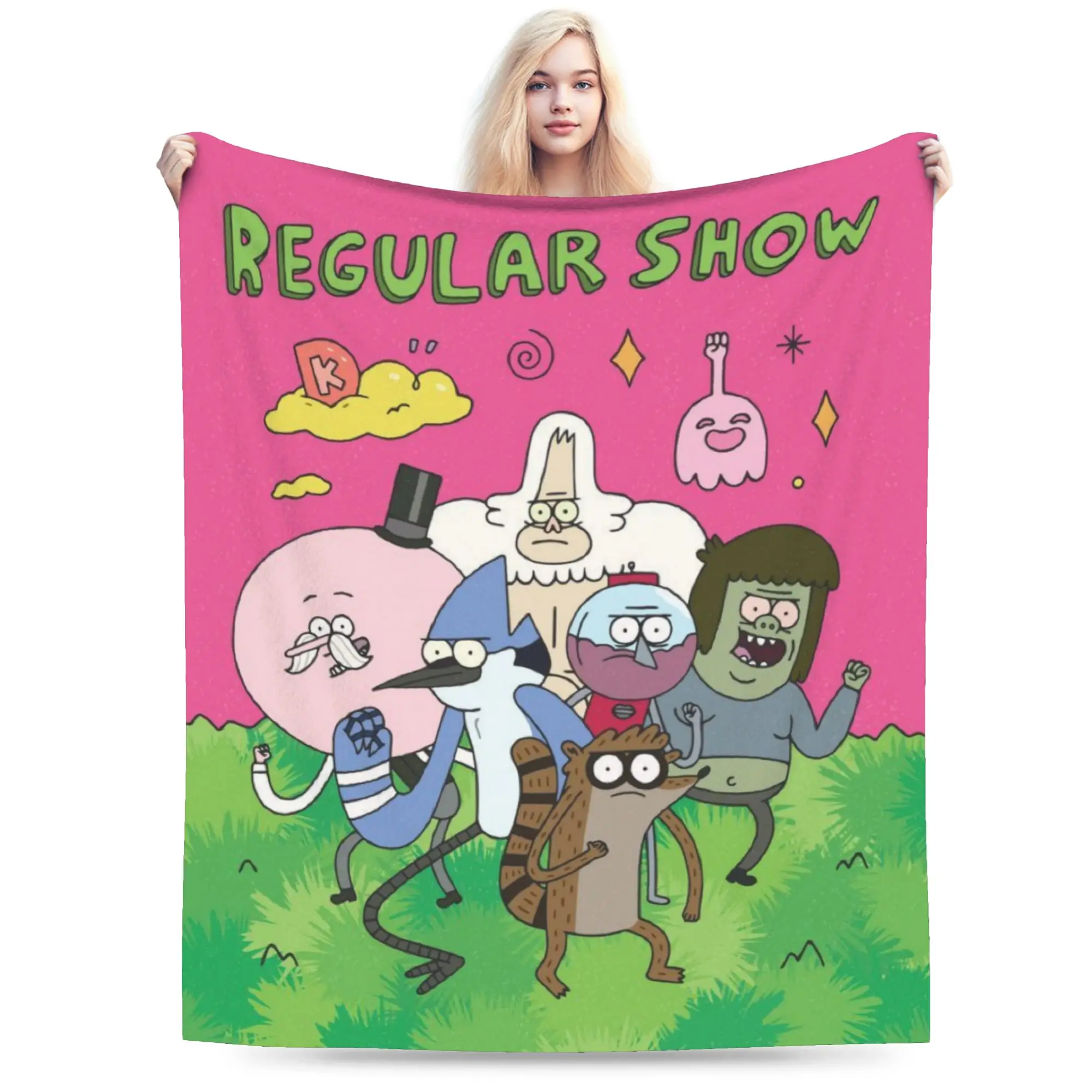 

Mordecai and The Rigbys Blankets Coral Fleece Plush Cozy Lightweight Thin Throw Blankets for Sofa Plush Thin Quilt