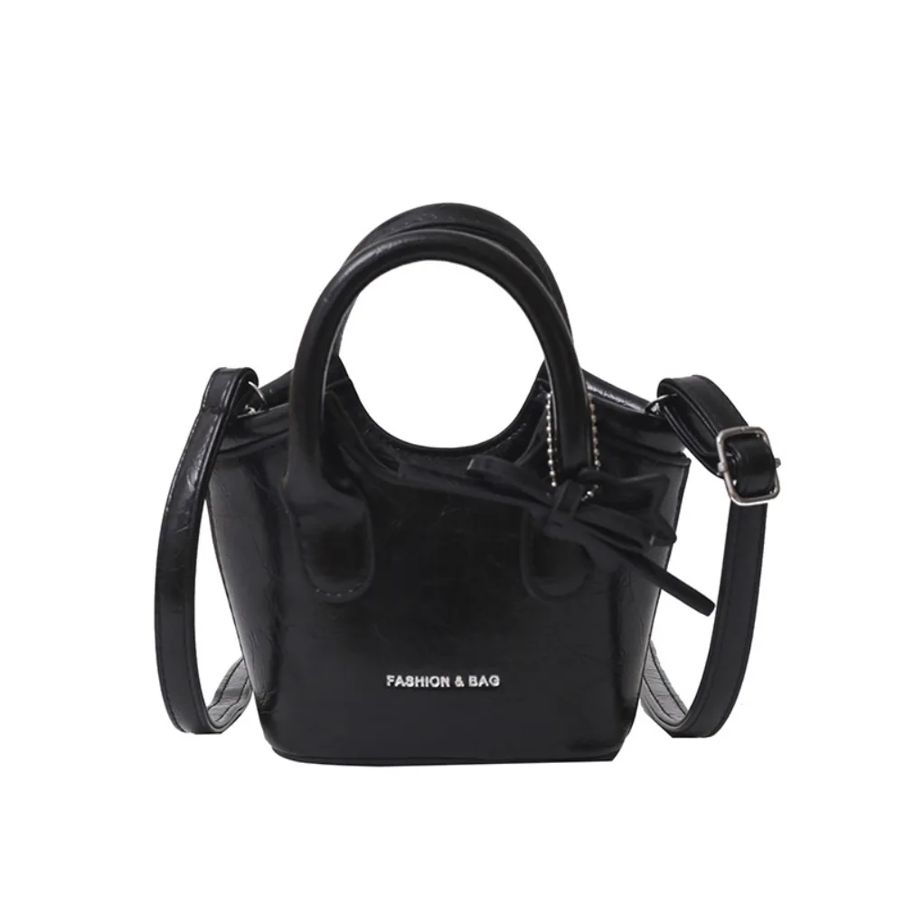 

Tote Bag Mini Basket Bag Crossbody Bag Cute Bow Star Pendant Silver PU Bag Letter Printing Korean Style Women's Shoulder Bag