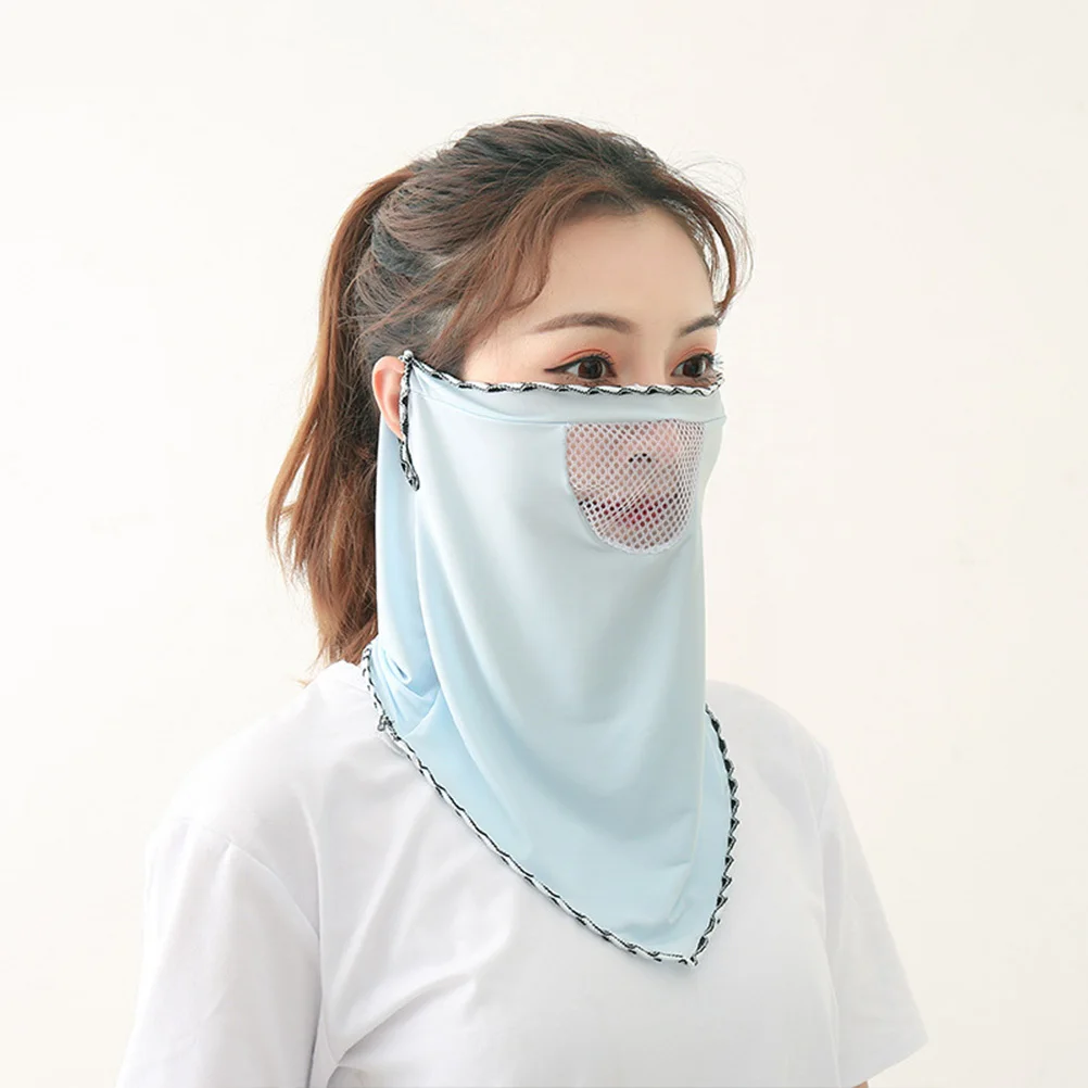 

3Pcs Silk Anti Uv Neck Mask Breathable Sun Shield Face Cover Lightweight Skin Friendly Veil Sun Shield Veil