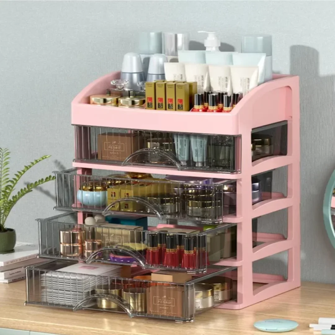 New 1Pc 5-layer Makeup Storage Box Debris Storage Box Drawer-style Dressing Table Office DeskCosmetics Multi-layerstoragecabinet 4